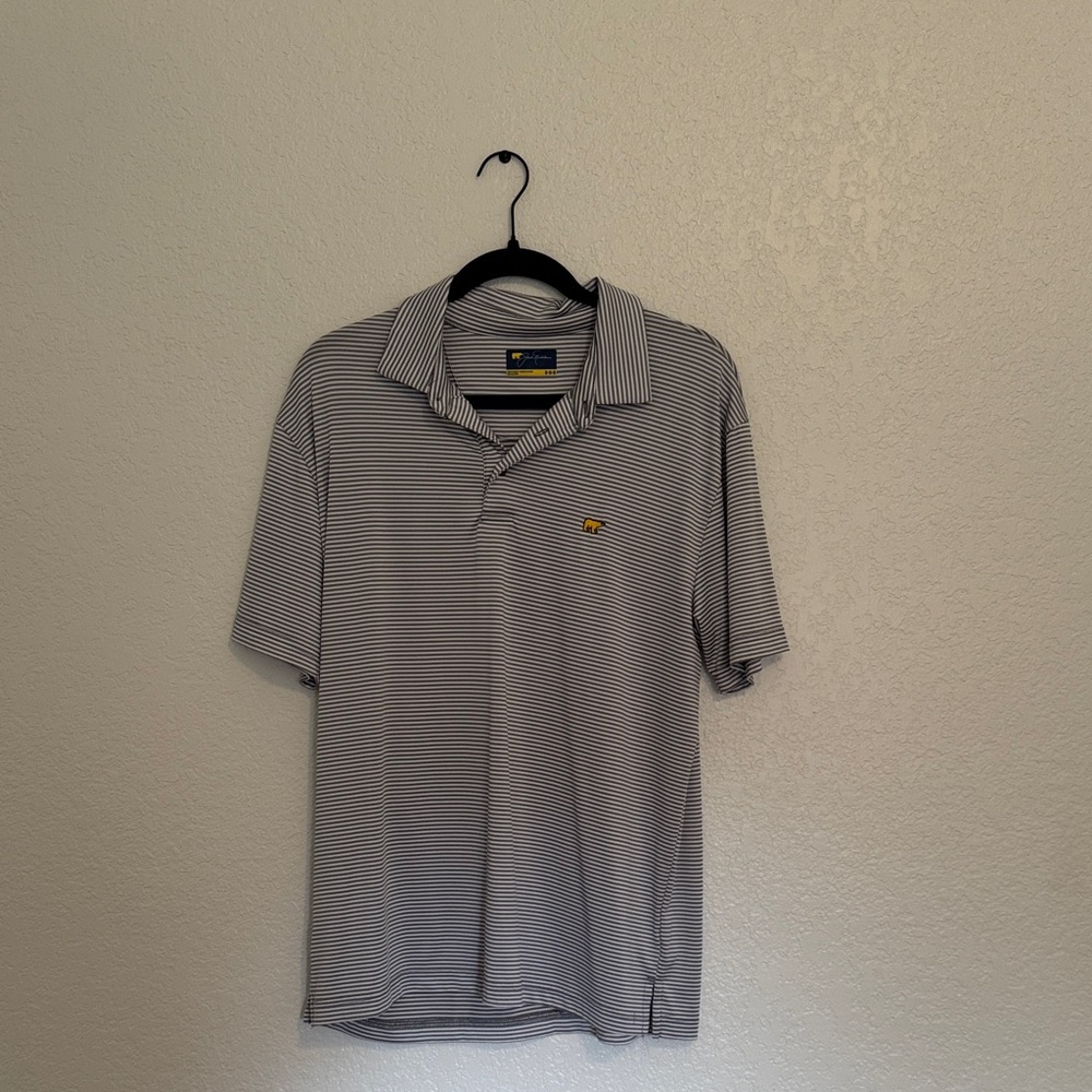 Classic Gray Striped Polo Shirt